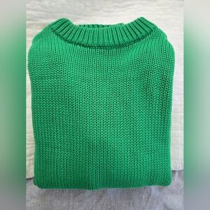 HUGO Vibrant Green Knit Crewneck